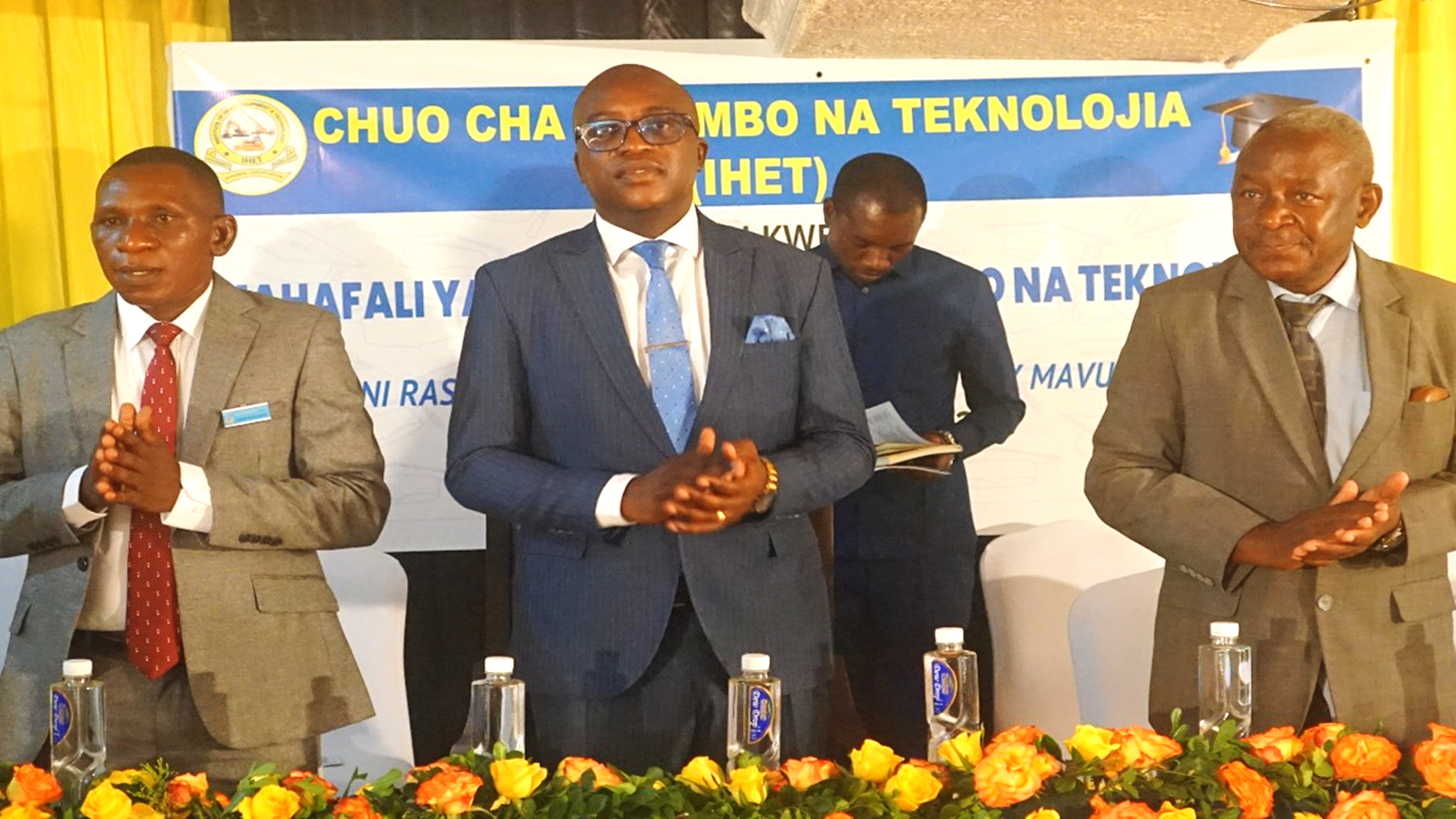 IHET’s Managing Director, Mr. Adam Nsalamba on the left, the Minister of Minerals at the center, and the Chairman of the IHET Board on the right, delving into the collaboration between IHET and the government in the mining, construction, and industrial sectors.