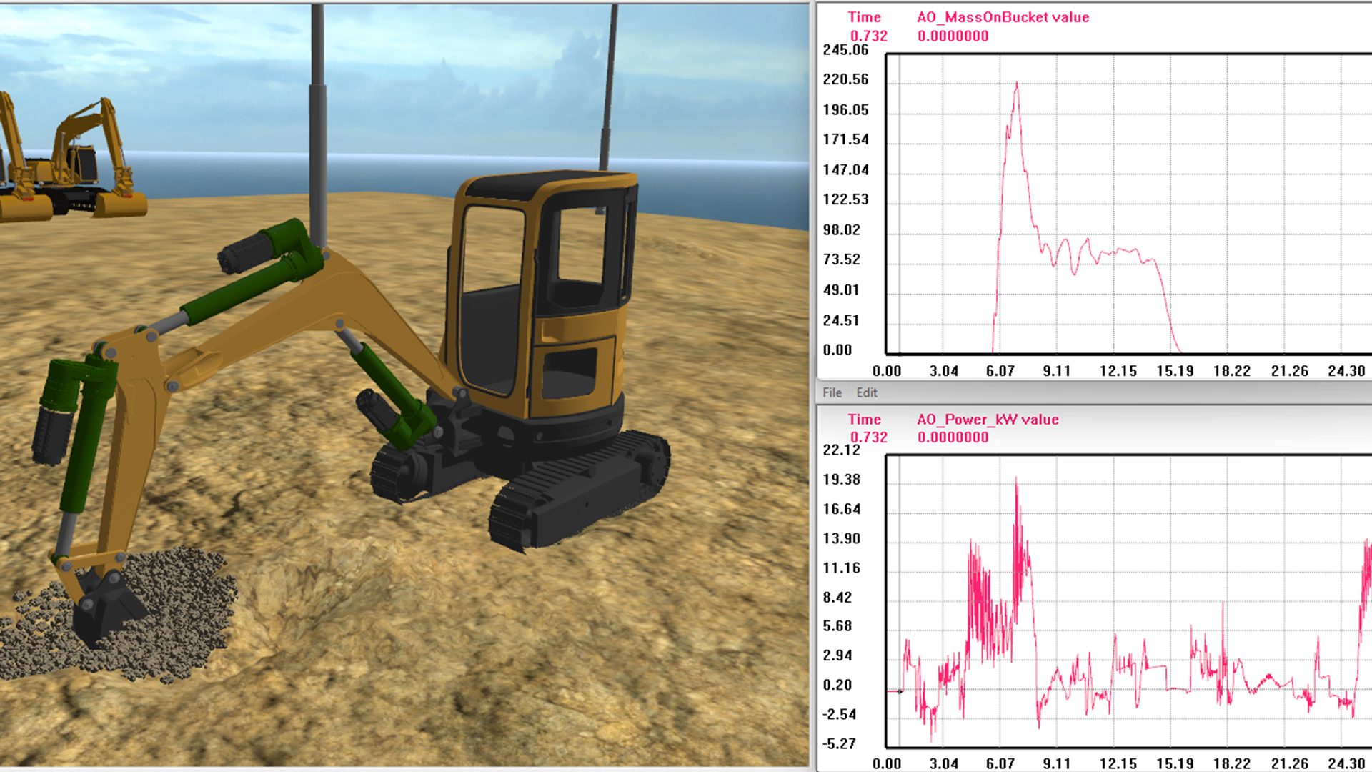 Mevea Mini-Excavator Simulation.