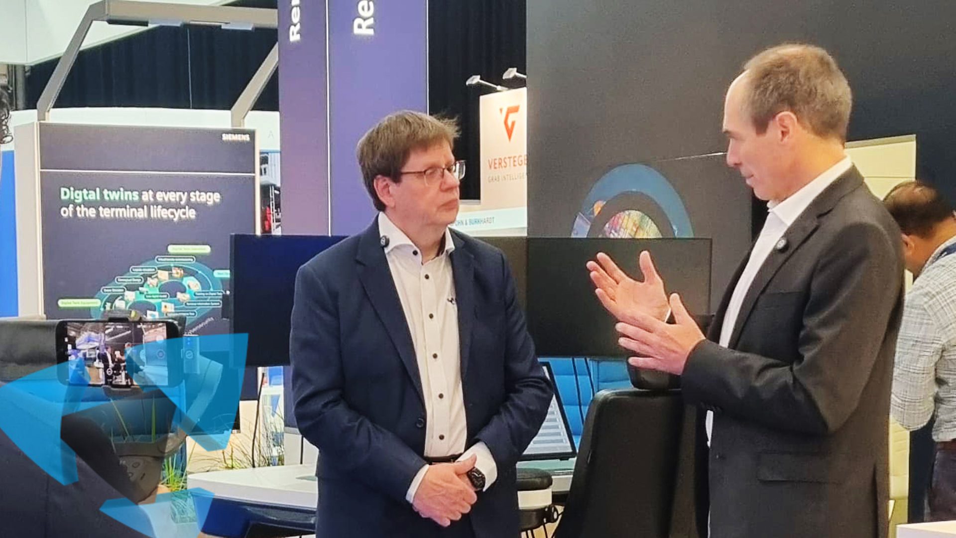 Mevea's Raimo Nikkila is meeting with Dr. Christian Koegl, Head of Siemens Cranes.