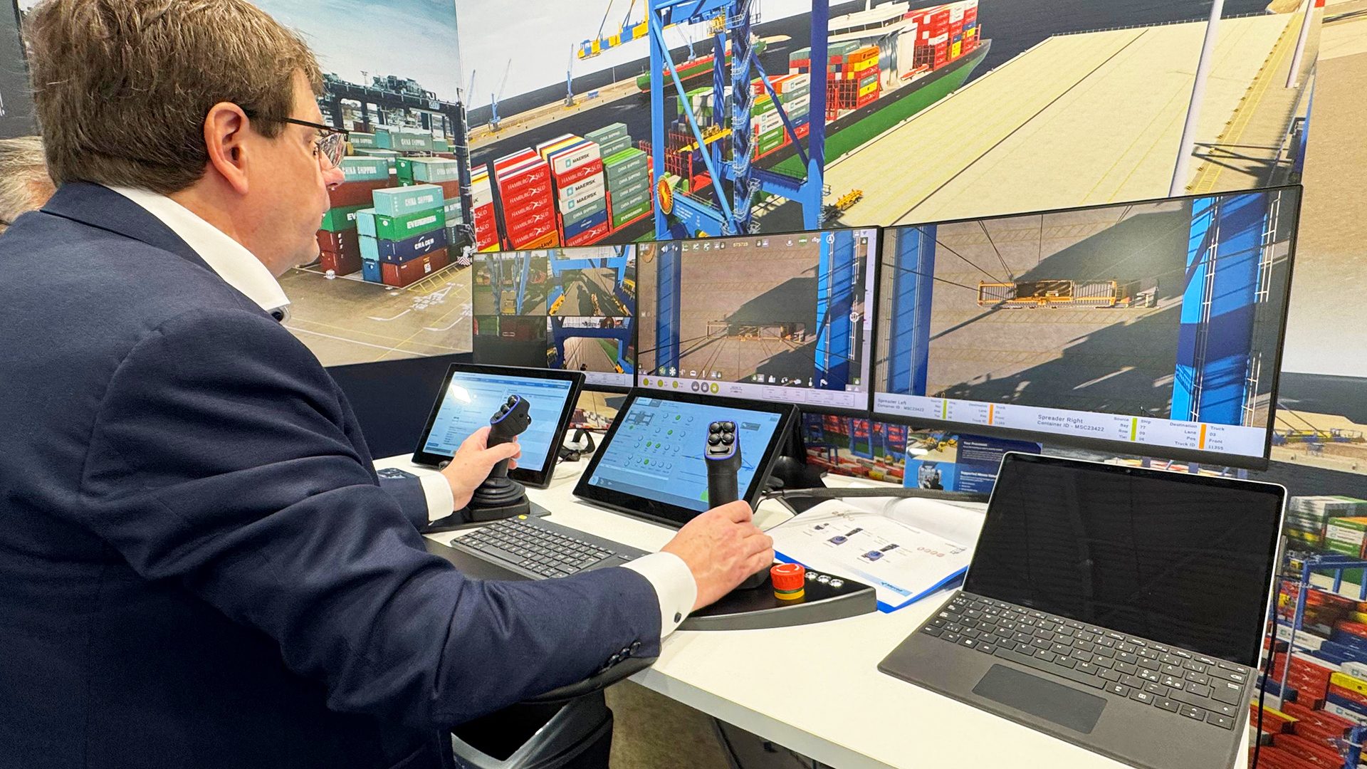 Mevea Remote Operation Station (ROS) in action in TOC 2025.