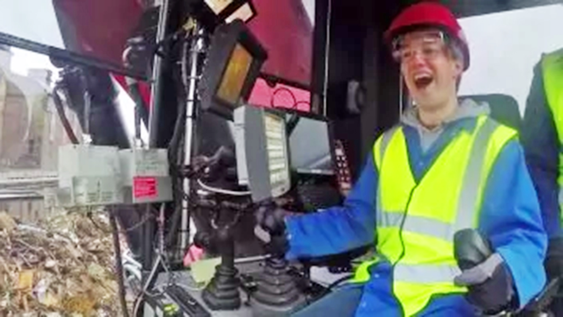 Tom Scott operating a 120 ton material handler.